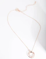 Rose Gold Cubic Zirconia Ring Necklace