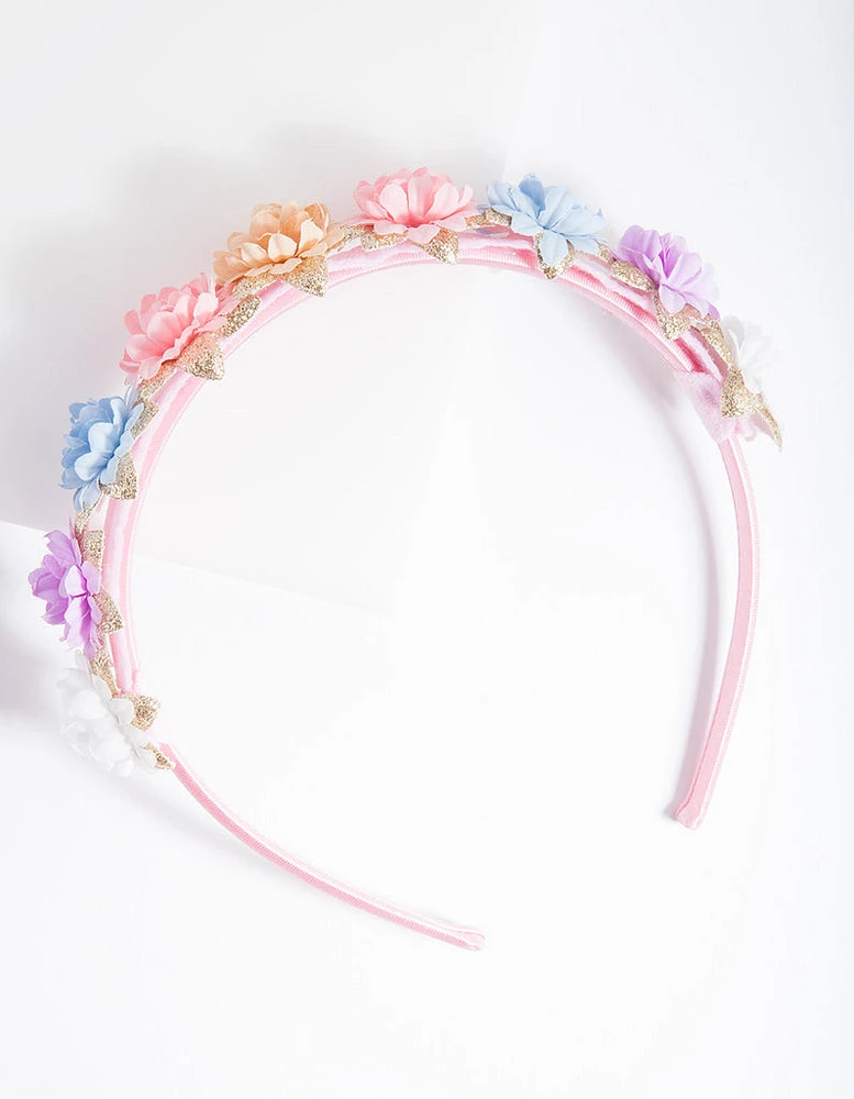 Kids Multi Coloured Flower Headband