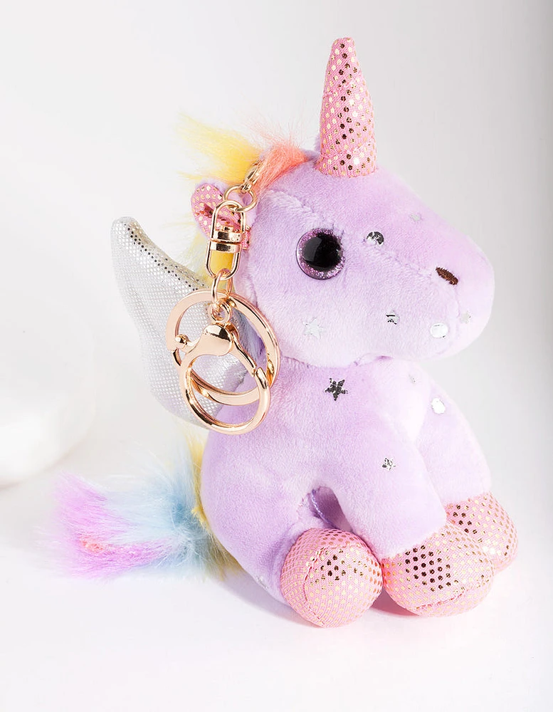 Kids Purple Unicorn Keyring