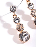 Rose Gold Diamond Simulant Crystal Multi Stone Earrings