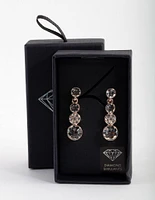 Rose Gold Diamond Simulant Crystal Multi Stone Earrings