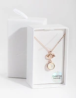 Rose Gold Knotted Circle Drop Necklace