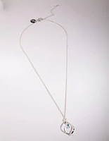 Silver Diamond Simulant Drop Twist Necklace