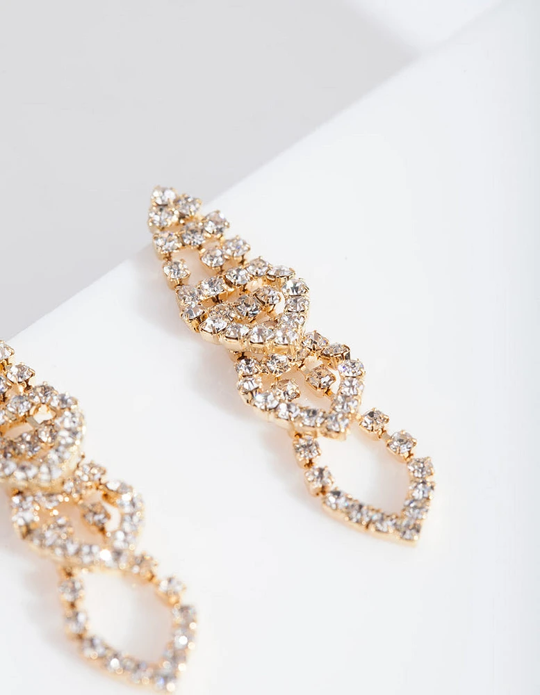 Mini Gold Gradual Loop Cup Chain Earrings