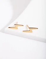 Gold Plated Sterling Silver Mini Lightening Bolt Stud Earrings