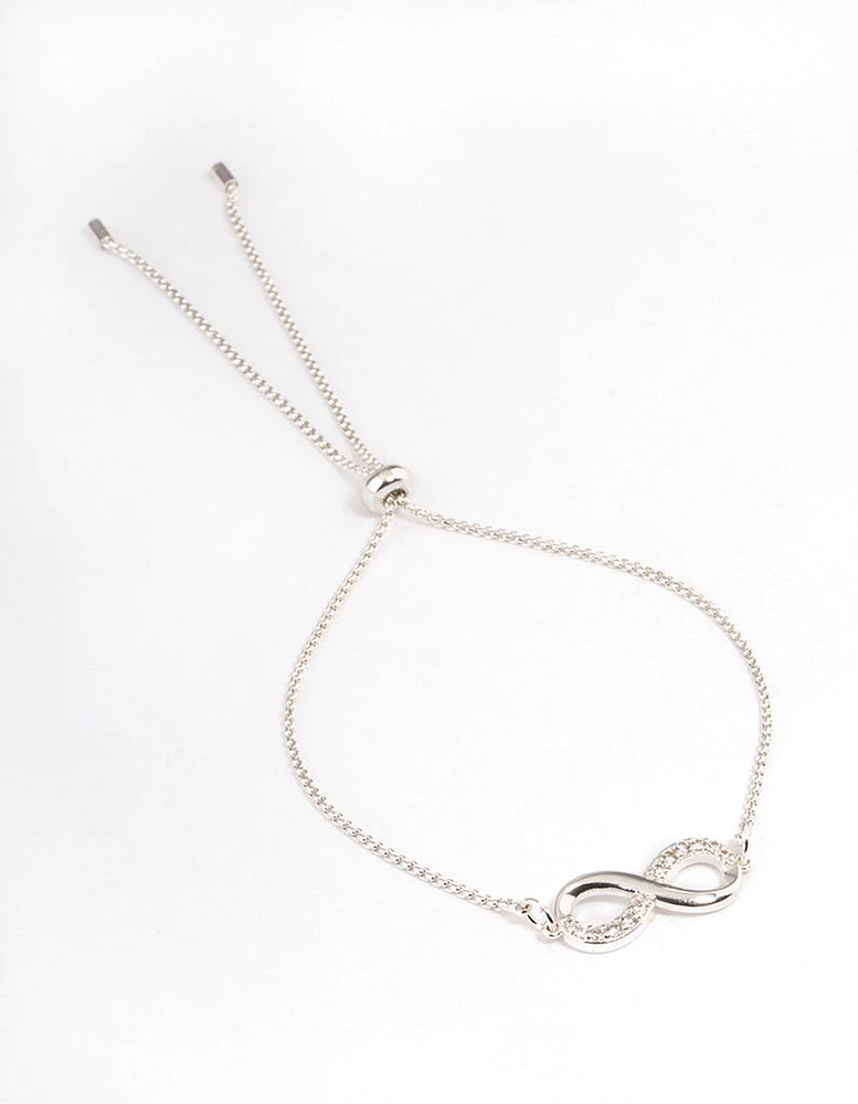 Silver Diamante Infinity Toggle Bracelet