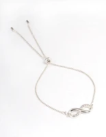 Silver Diamante Infinity Toggle Bracelet