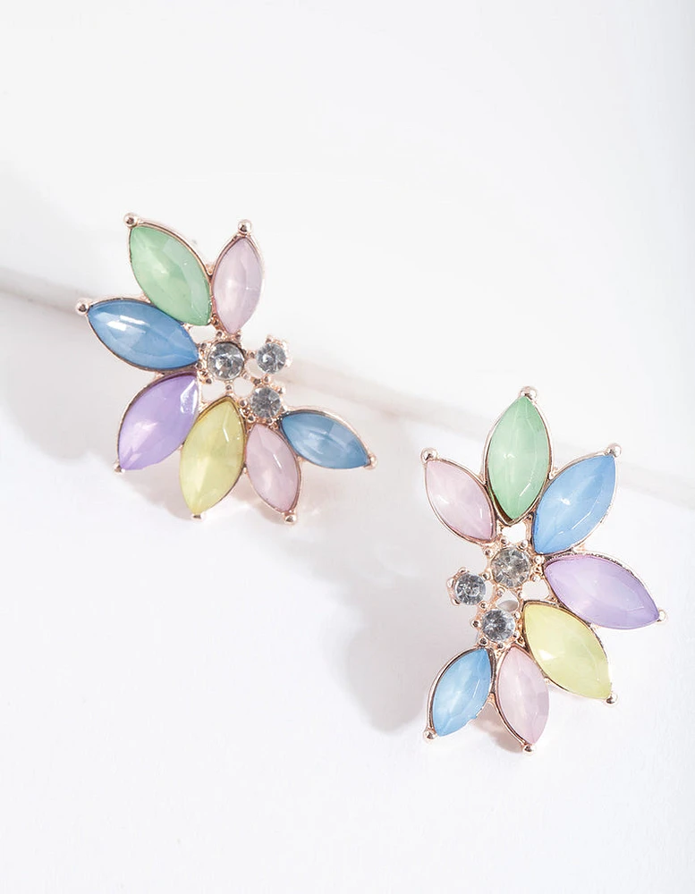 Rose Gold Pastel Gem Earrings