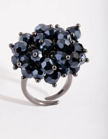 Navy Gem Cluster Ring