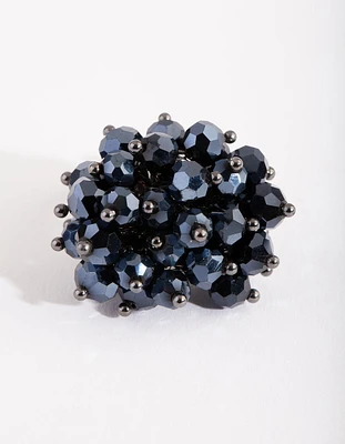 Navy Gem Cluster Ring