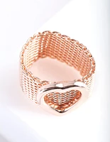 Rose Gold Thick Chain Heart Ring