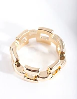 Gold Woven Chain Ring