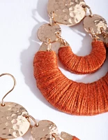 Gold Thread Wrap Drop Earrings