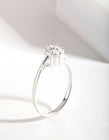 Sterling Silver 6 Claw 5mm Cubic Zirconia Ring