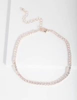 Rose Gold Cubic Zirconia Cupchain Anklet