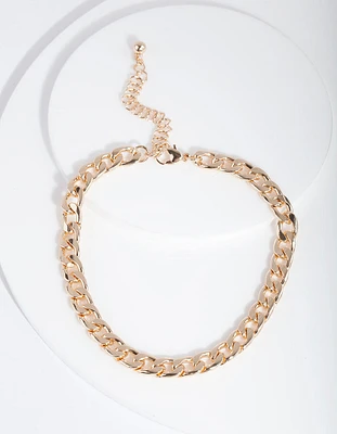 Gold 7mm Cuban Chain Anklet