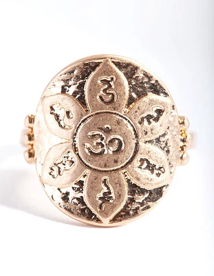 Gold Yogi Disc Ring