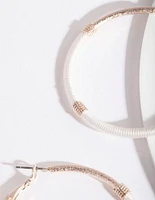 Rose Gold White Thread Wrap Hoop