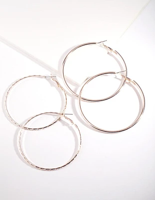 Rose Gold 60MM Hoop Earring Pack