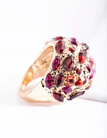 Pink Gem Crated Bubble Ring