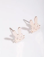 Rose Gold Bunny Stud Earrings