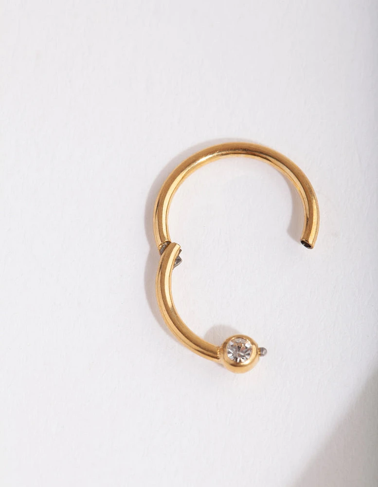 Gold Diamante Belly Clicker Ring