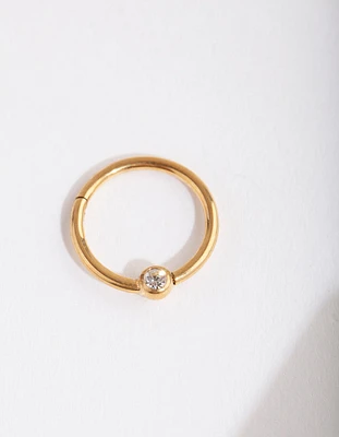 Gold Diamante Belly Clicker Ring