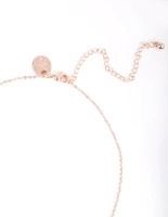 Rose Gold Cubic Zirconia Open Circle Necklace