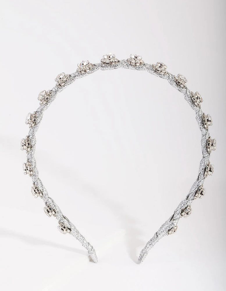 Silver Thread Wrapped Diamante Headband