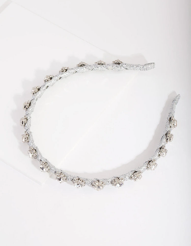 Silver Thread Wrapped Diamante Headband