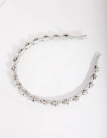 Silver Thread Wrapped Diamante Headband