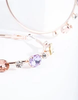 Rose Gold Jewelled Hoop Earrings