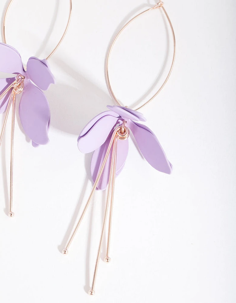 Lilac Flower Drop Earrings