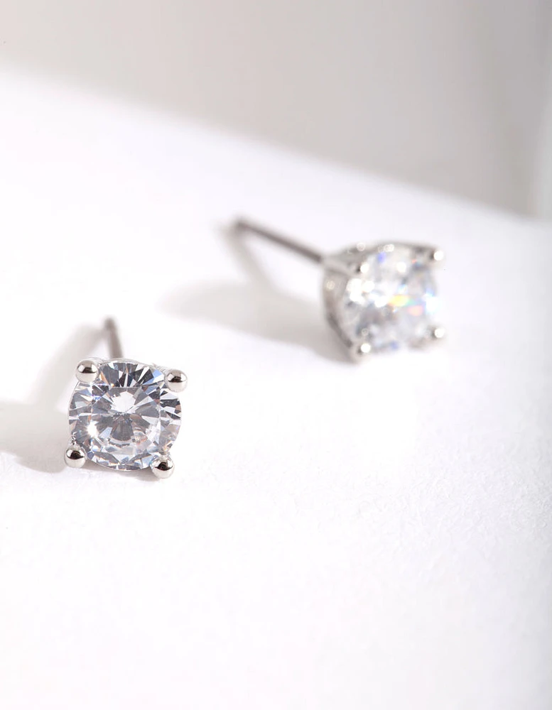 Diamond Simulant 1/2 Carat Stud Earrings