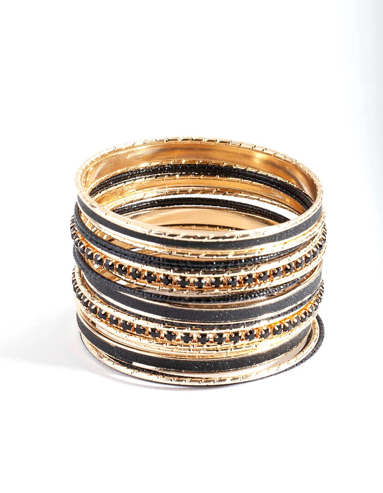 Gold & Black Bangle 20-Pack