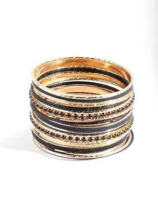 Gold & Black Bangle 20-Pack