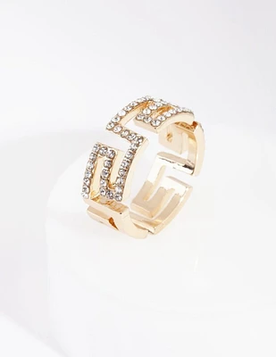 Gold Diamante Egyptian Ring