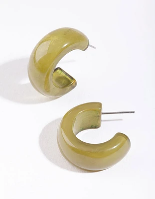Acrylic Curve Half Hoop Earrings