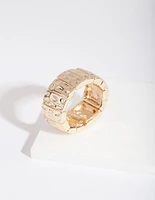 Gold Textured Stretch Ring