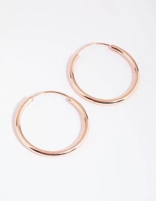 Rose Gold Plated Sterling Silver 25mm Thick Hoop Earrings