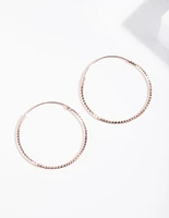 Rose Gold Plated Sterling Silver 25mm Diacut Hoop Earrings