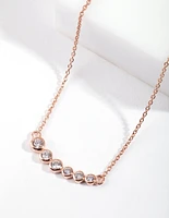 Rose Gold Plated Sterling Silver Cubic Zirconia Smile Necklace