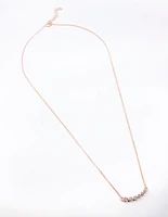 Rose Gold Plated Sterling Silver Cubic Zirconia Smile Necklace