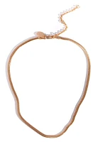 Real Gold Plated 35cm Flat Snake Necklace