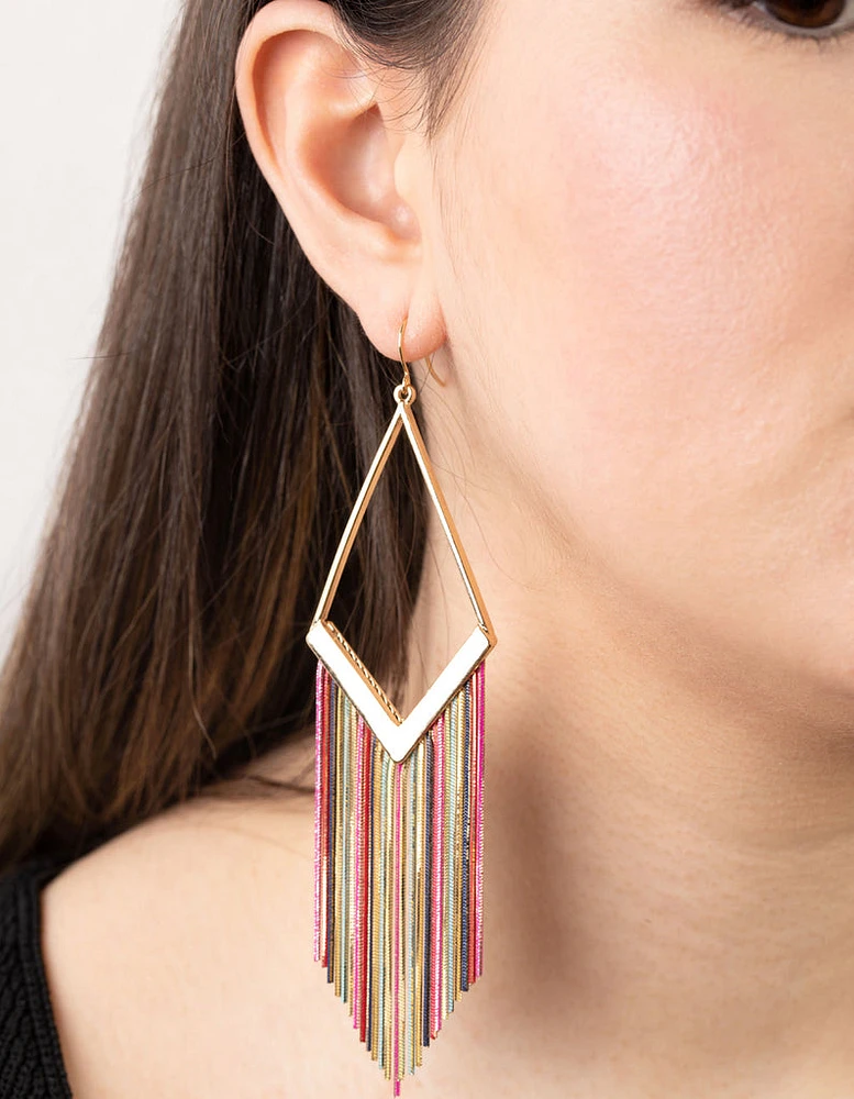 Gold Rainbow Snake Chain Earrings