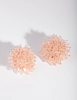 Blush Faceted Flower Earrings