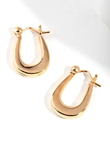 Gold Plated Sterling Silver Oval Hoop Earrings