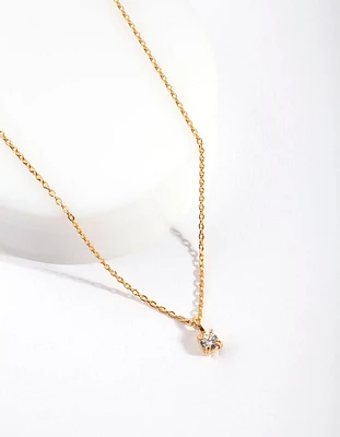 Gold Plated Sterling Silver Baby Cubic Zirconia Necklace