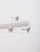 Sterling Silver Cubic Zirconia Nose Stud Pack