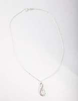 Silver Diamond Simulant Long Infinity Necklace